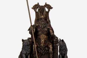 Статуэтка Veronese Один на троне с волками 25х17х11 см 75997 полистоун с бронзовым напылением Купи уже