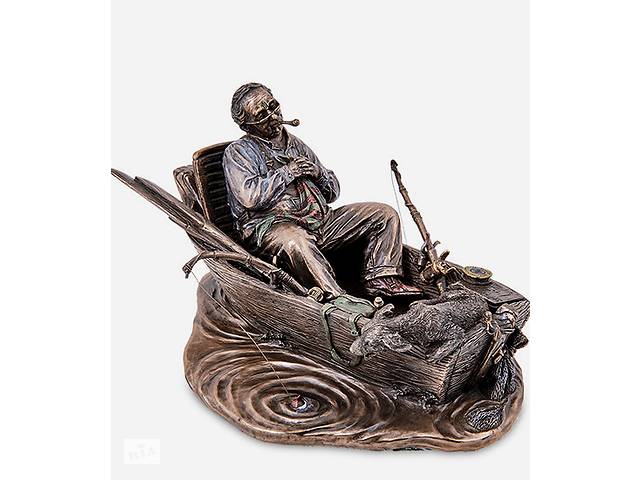 Статуэтка Veronese Рыбак в лодке 22х10х16 см 1907294 бронзовое напыление полистоуна Купи уже сегодня!