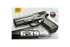 Страйкбольний пістолет Galaxy G39 Glock метал чорний