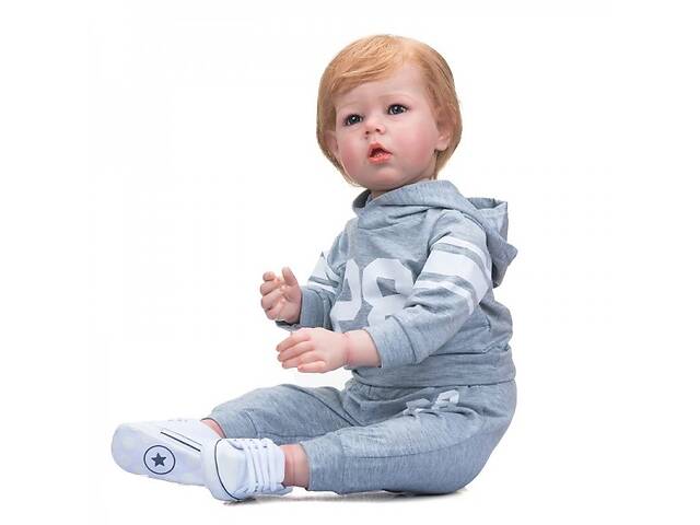 Силіконова колекційна лялька реборн велика Reborn Doll Хлопчик Мірон Висота 75 см (439)