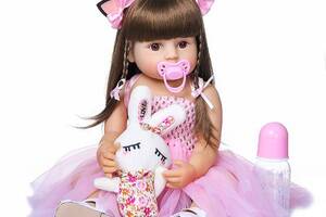 Силиконовая коллекционная кукла Reborn Doll 55 см Девочка Моника (198)