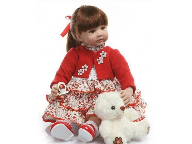 Силиконовая коллекционная кукла Reborn Doll 60 см Девочка Катюша (195)