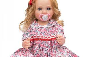 Силиконовая коллекционная кукла Reborn Doll Девочка Лили Полностью Анатомическая Высота 55 см (607)