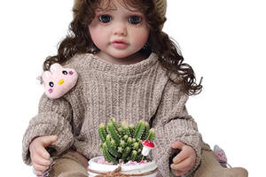 Силиконовая кукла Девочка Камила Полностью Анатомическая (Виниловая Кукла) Reborn Doll Высота 55 см (768)