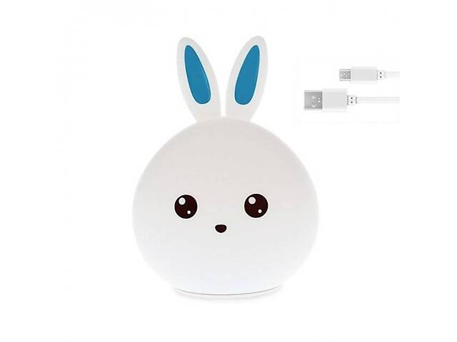 Силиконовый детский ночник Зайчик Dream Light - Bunny аккумуляторный, LED RGB 7 режимов свечения, мягкий светильник и...