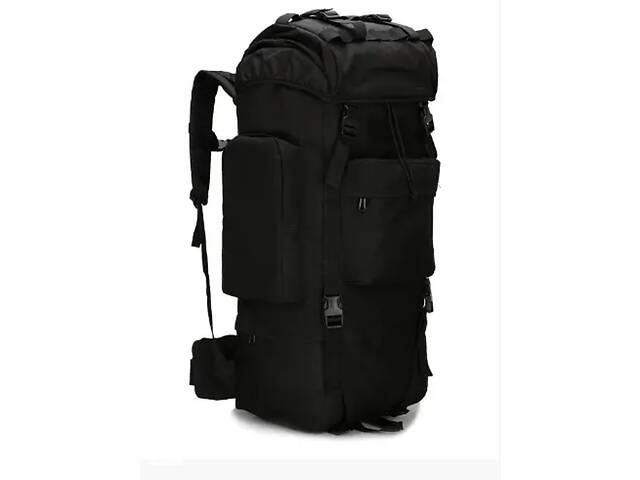 Тактический рюкзак с дождевиком и внутренней рамой Military 65 л Черный