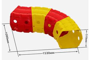 Тоннель игровой пластиковый 4 секции красно-желтый 01471/2 Долони Купи уже сегодня!