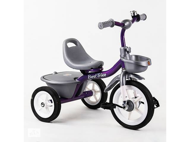 Трехколесный детский велосипед Best Trike Звоночек 2 корзины Violet and grey (102416)