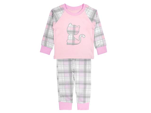 Трикотажная пижама Dexter`s для девочек в клетку kitten 128 см (136684398)
