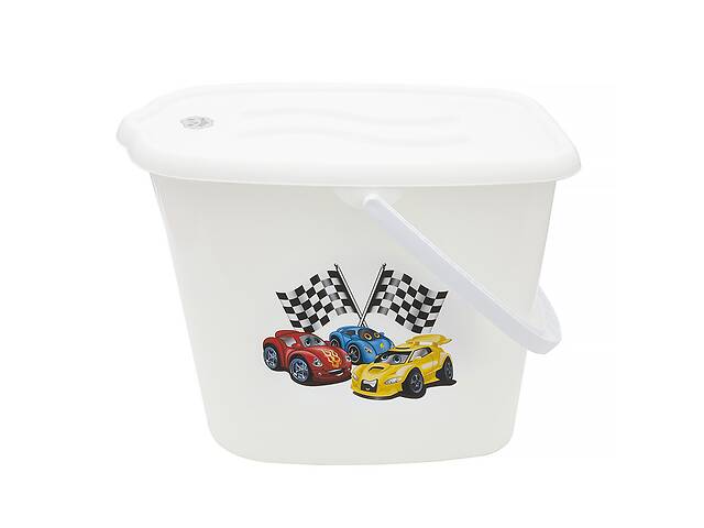 Ведерко для подгузников и воды Maltex Cars 5771 white