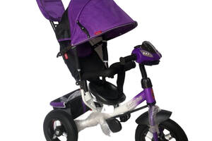 Велосипед 3-х колесный детский Best Trike надувные колеса фара с USB пульт Violet (131788)