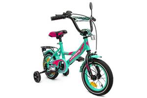 Велосипед дитячий 2-х колісний 12'' 211204 Like2bike Sky, бірюзовий, рама сталь, з дзвінком