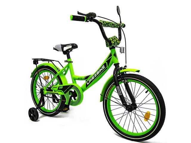Велосипед дитячий 2-х колісний 18' 211805 (RL7T) Like2bike Sky, салатовий, рама сталь, з дзвінком