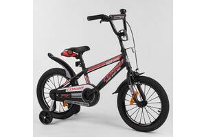 Велосипед детский 2-х колёсный 'CORSO' 16' (собран на 75%) стальная рама, стальные противоударные диски с усиленной с...