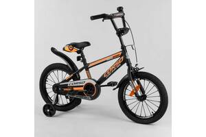 Велосипед детский двухколёсный 16' CORSO Aerodynamic черно-оранжевый ST-16908