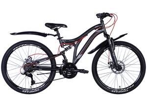 Велосипед ST 24' Discovery ROCKET AM DD рама- ' с крылом Pl 2024 (чорно-червоний (м))