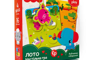 Игра настольная 'Fisher Price. Лото. Изучаем животных' Vladi Toys VT2910-01, 4 игральных поля