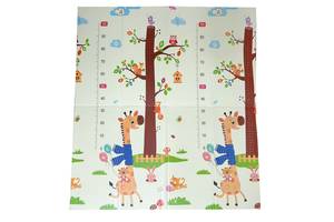 Игровой детский коврик CUTYSTAR Neck Giraffe/Forest Animals 180*160*1 см двухсторонний антискользящий (11677-67199)