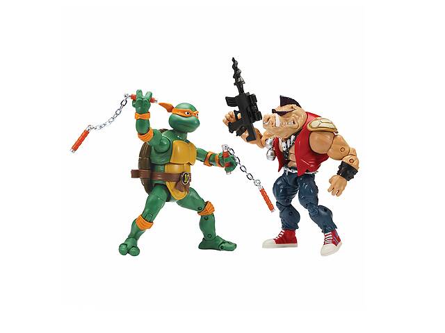 Игровые фигурки в наборе TMNT Микеланджело против Бибопа 15 см KD98694