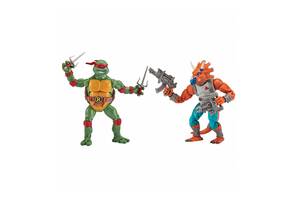 Игровые фигурки в наборе TMNT Рафаэль против Трицератона 15 см KD98695