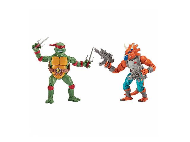 Игровые фигурки в наборе TMNT Рафаэль против Трицератона 15 см KD98695