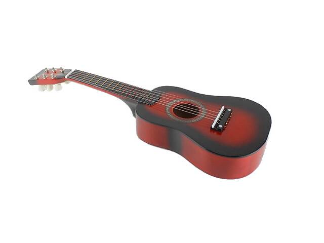 Іграшкова гітара з медіатором M 1 369 дерев'яна (Червоний)