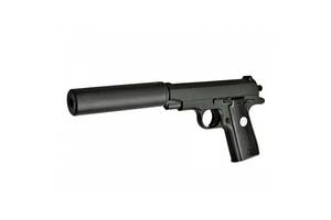 Игрушечный пистолет Galaxy на пульках Browning mini с глушителем Вальтер G2A Черный