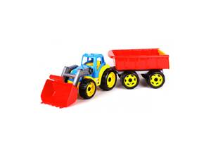Іграшковий трактор з ковшем і причепом 3688TXK, 2 кольори (Різнокольоровий)