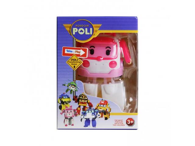 Іграшковий трансформер Робокар Полі 83168 робот + машинка (Рожевий)