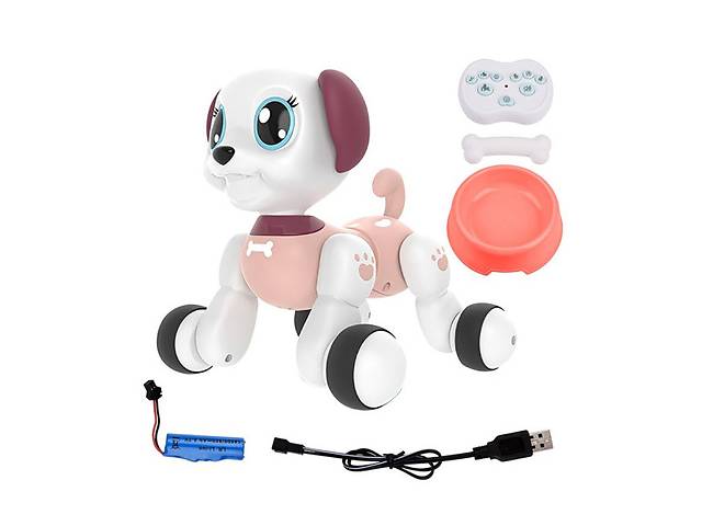 Интерактивное животное на радиоуправлении Limo Toy Собачка 1090A Розовый