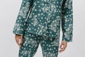 Женская пижама Cyberjammies Hannah 9755-9756 16/XL Зеленый с принтом леопарда (5051877458048)