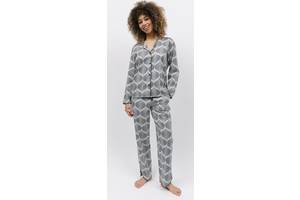 Женская пижама Cyberjammies Nicole 9766-9767 12/M Серый с абстрактным принтом (5051877458581)