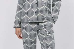 Женская пижама Cyberjammies Nicole 9766-9767 12/M Серый с абстрактным принтом (5051877458581)