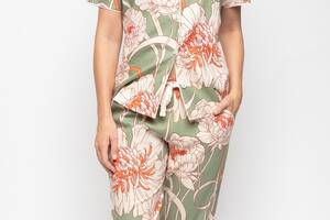 Женская пижама Cyberjammies Sage 9582-9583 14/L Зеленый с цветочным принтом (5051877441583)