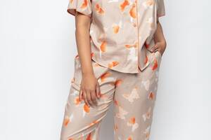 Женская пижама Cyberjammies Sage 9588-9589 16/XL Серый с принтом бабочки (5051877442078)