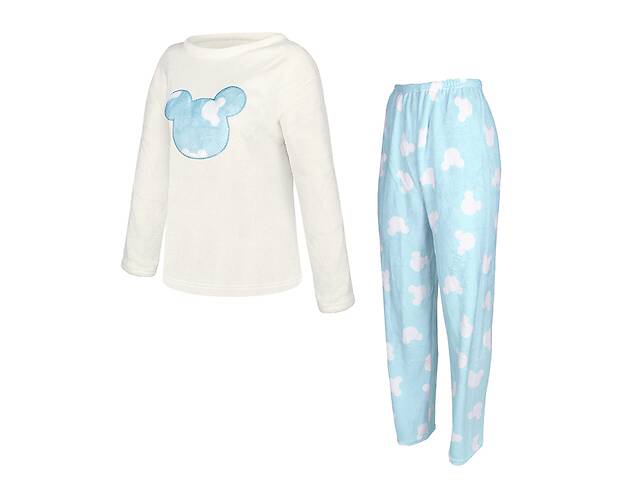 Женская пижама домашний костюм Lesko Mickey Mouse M White + Blue (10445-55375)