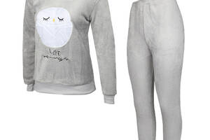 Женская пижама Lesko Owl XL Серый (10439-54934)
