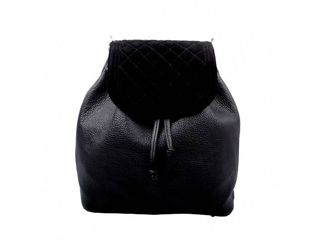 Жіноча сумка-рюкзак Valenta ВЕ618881 шкіряна чорна 9 л