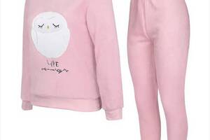 Женская тёплая пижама Lesko Owl Pink 2XL