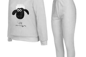 Женская тёплая пижама Lesko Shaun the Sheep M Серый (10440-50299)