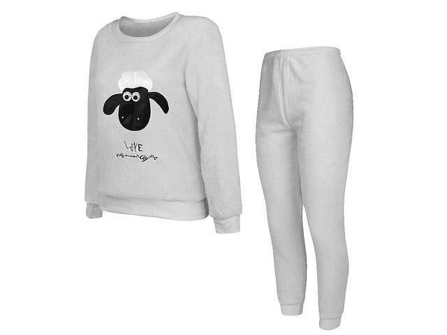Женская тёплая пижама Lesko Shaun the Sheep M Серый (10440-50299)