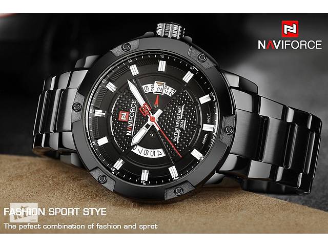 Мужские наручные часы NAVIFORCE Black Silver