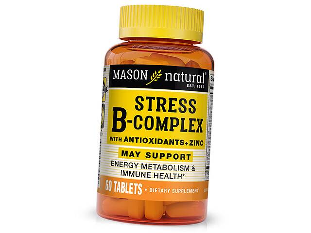 B-комплекс от стресса с антиоксидантами и цинком Stress B-Complex With Antioxidants + Zinc Mason Natural 60таб (36529...