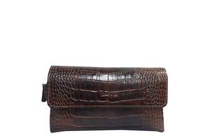Барсетка клатч кожаный мужской коричневый Karya 0817-61