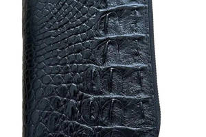 Барсетка клатч мужской из натуральной кожи крокодила Ekzotic Leather Черный (cb 01)