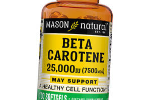 Бета-Каротин Beta Carotene 25000 Mason Natural 100гелкапс (72529007)