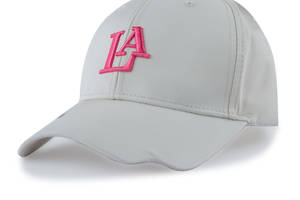 Бейсболка Liss LA фигурный козырек белый/розовый р.56-58