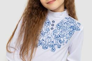 Блуза для девочек нарядная Бело-синий 172R025 Ager (103008_792644) 140