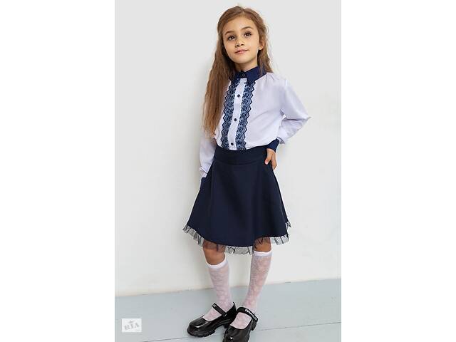 Блуза для девочек нарядная бело-синий 172R201-1 Ager 122
