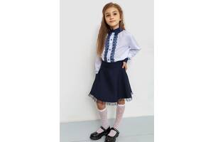 Блуза для девочек нарядная бело-синий 172R201-1 Ager 140